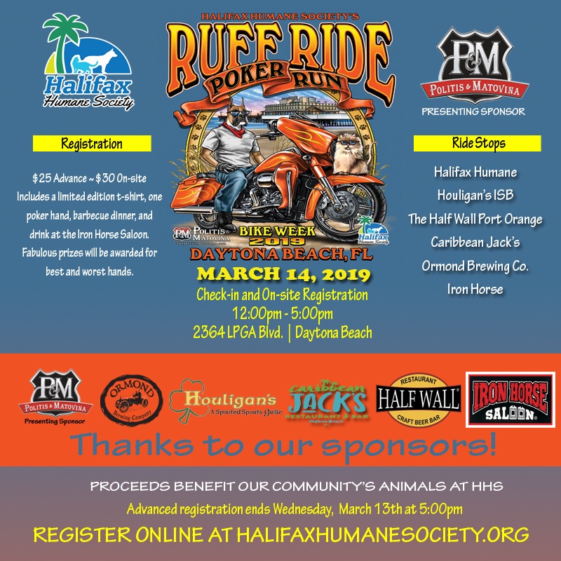 Halifax Humane Society Bike Week Ruff Ride Poker Run is back!